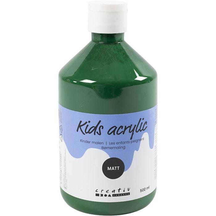 Akrylfärg Matt, mörkgrön, 500 ml/ 1 flaska