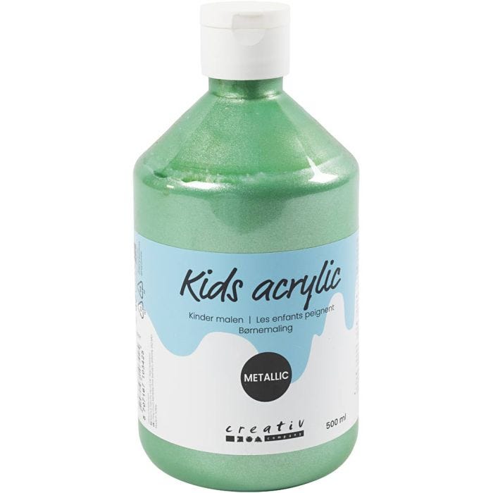 Akrylfärg Metallic, metallic, ljusgrön, 500 ml/ 1 flaska
