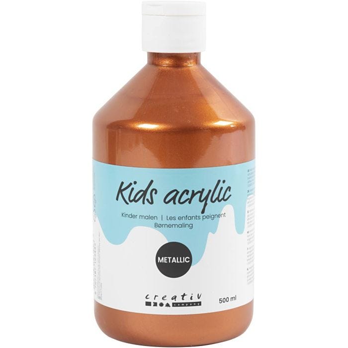 Akrylfärg Metallic, metallic, metallickoppar, 500ml/ 1 flaska