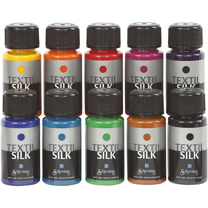 Textil Silk, mixade färger, 10x50 ml/ 1 förp.