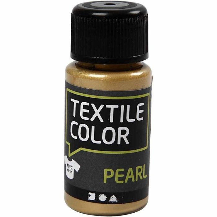 Textilfärg, pärlemor, guld, 50 ml/ 1 flaska