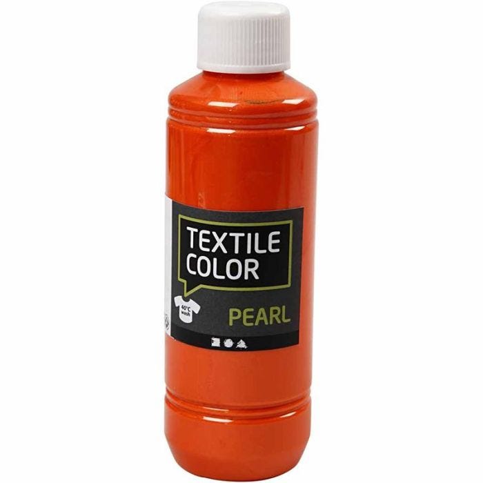 Textilfärg, pärlemor, orange, 250 ml/ 1 flaska