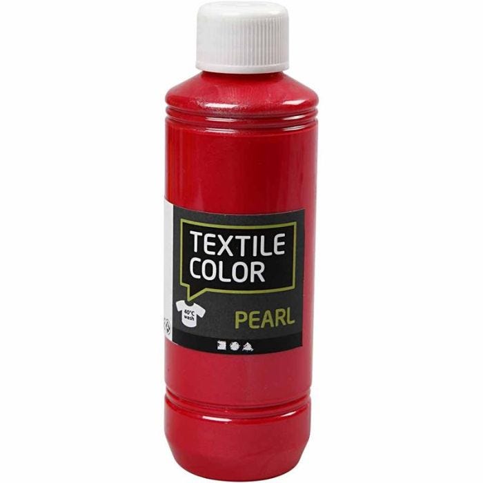 Textilfärg, pärlemor, röd, 250 ml/ 1 flaska