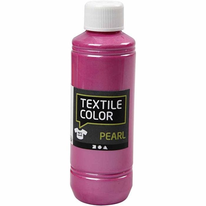 Textilfärg, pärlemor, cyklamen, 250 ml/ 1 flaska