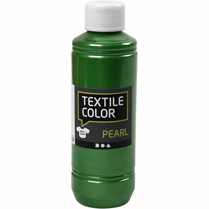 Textilfärg, pärlemor, briljantgrön, 250 ml/ 1 flaska