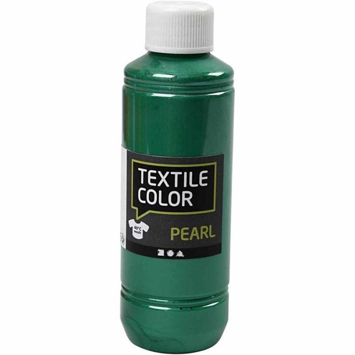 Textilfärg, pärlemor, grön, 250 ml/ 1 flaska