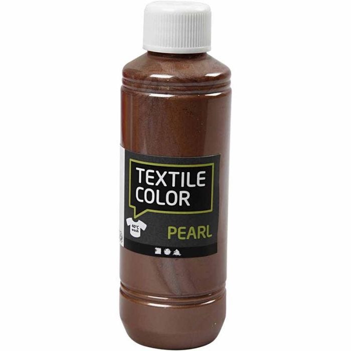Textilfärg, pärlemor, brun, 250 ml/ 1 flaska
