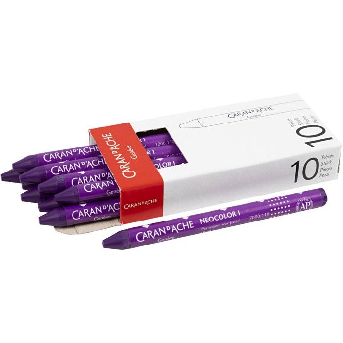 CARAN D’ACHE Neocolor I, L: 10 cm, tjocklek 8,5 mm, lilac (110), 10 st./ 1 förp.