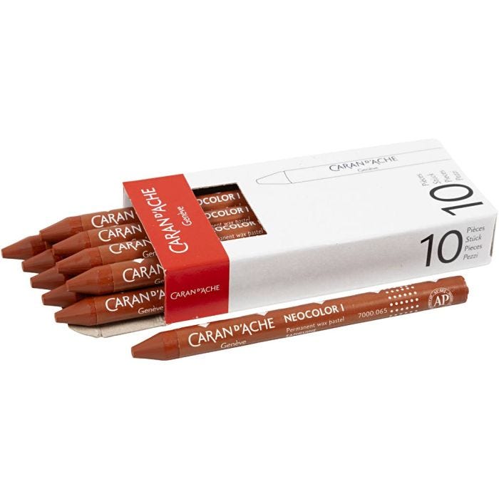 CARAN D’ACHE Neocolor I, L: 10 cm, tjocklek 8,5 mm, russet (065), 10 st./ 1 förp.