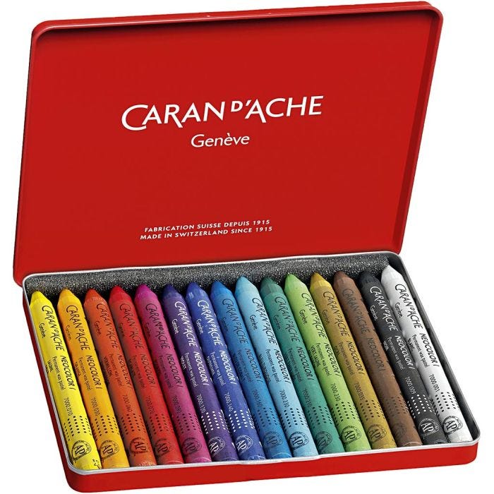 CARAN D’ACHE Neocolor I, L: 10 cm, tjocklek 8,5 mm, mixade färger, 15 st./ 1 förp.