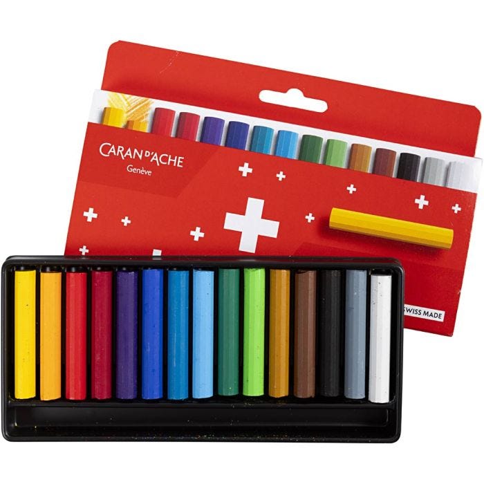 CARAN D’ACHE Neocolor I, Junior, L: 5 cm, tjocklek 8,5 mm, mixade färger, 15 st./ 1 förp.