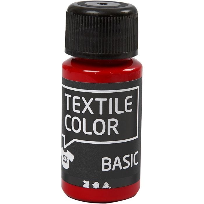 Textilfärg, röd, 50 ml/ 1 flaska