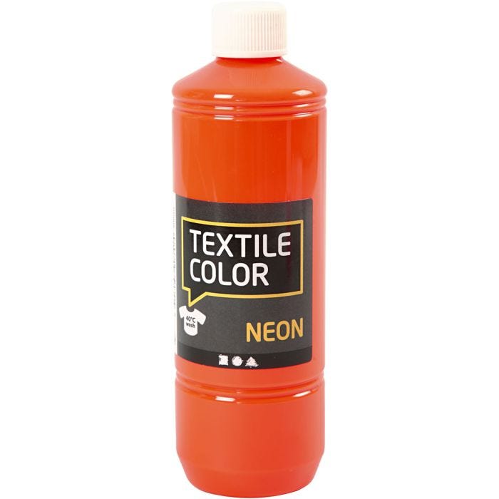 Textilfärg, neonorange, 500 ml/ 1 flaska