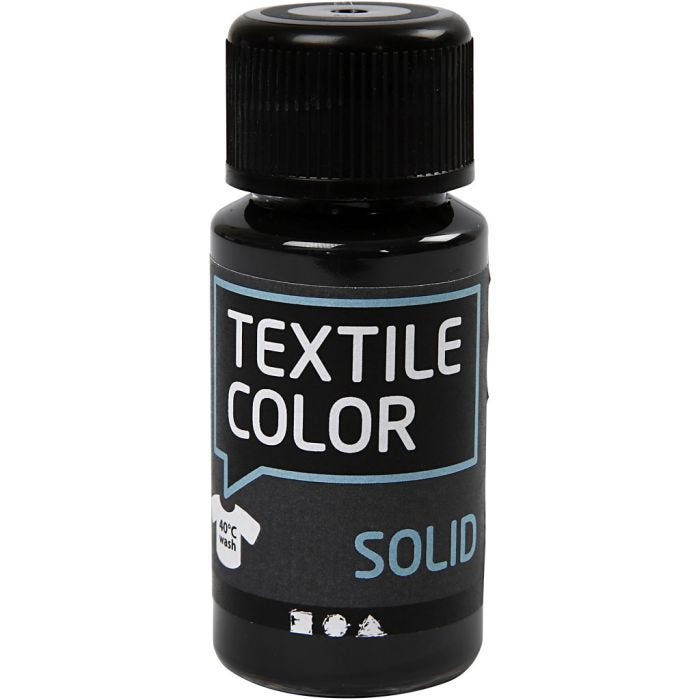 Solid textilfärg, täckande, svart, 50 ml/ 1 flaska