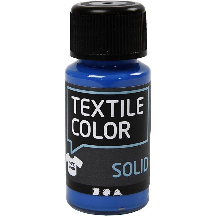 Solid textilfärg, täckande, briljantblå, 50 ml/ 1 flaska