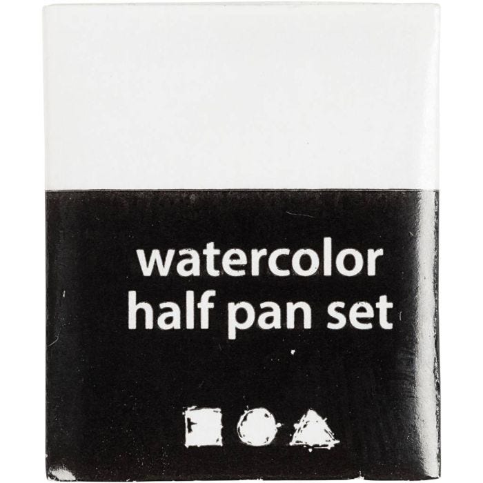 Art Akvarellfärger, ½-pan, stl. 10x15x20 mm, vit, 1 st.