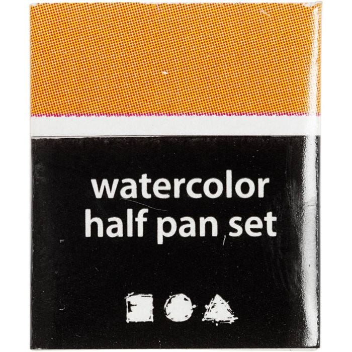 Art Akvarellfärger, ½-pan, stl. 10x15x20 mm, mörkgul, 1 st.