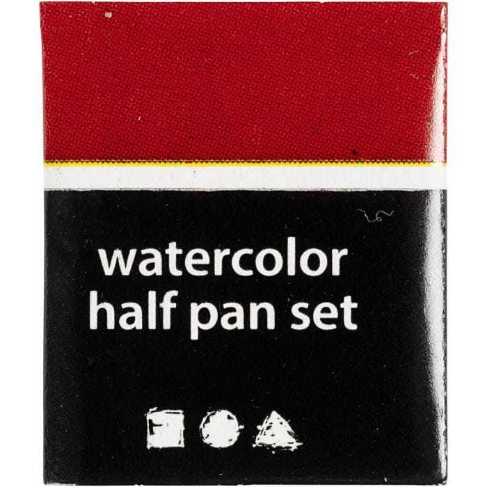 Art Akvarellfärger, ½-pan, stl. 10x15x20 mm, klarröd, 1 st.