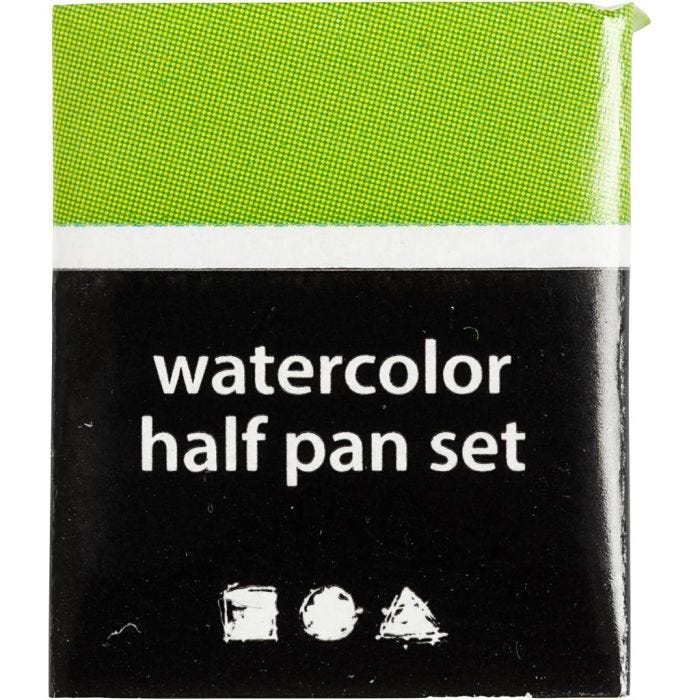 Art Akvarellfärger, ½-pan, stl. 10x15x20 mm, ljusgrön, 1 st.