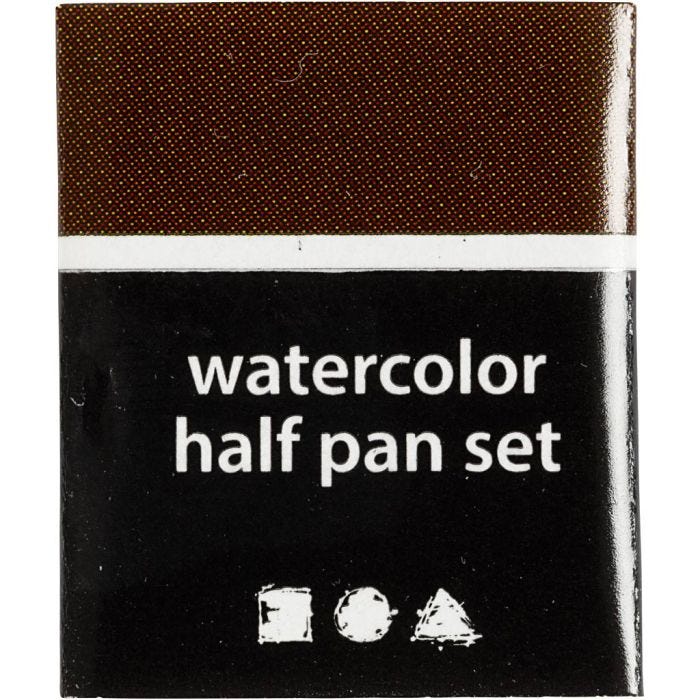 Art Akvarellfärger, ½-pan, stl. 10x15x20 mm, brun, 1 st.