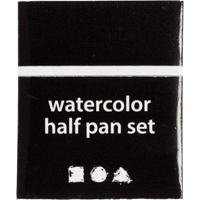 Art Akvarellfärger, ½-pan, stl. 10x15x20 mm, svart, 1 st.