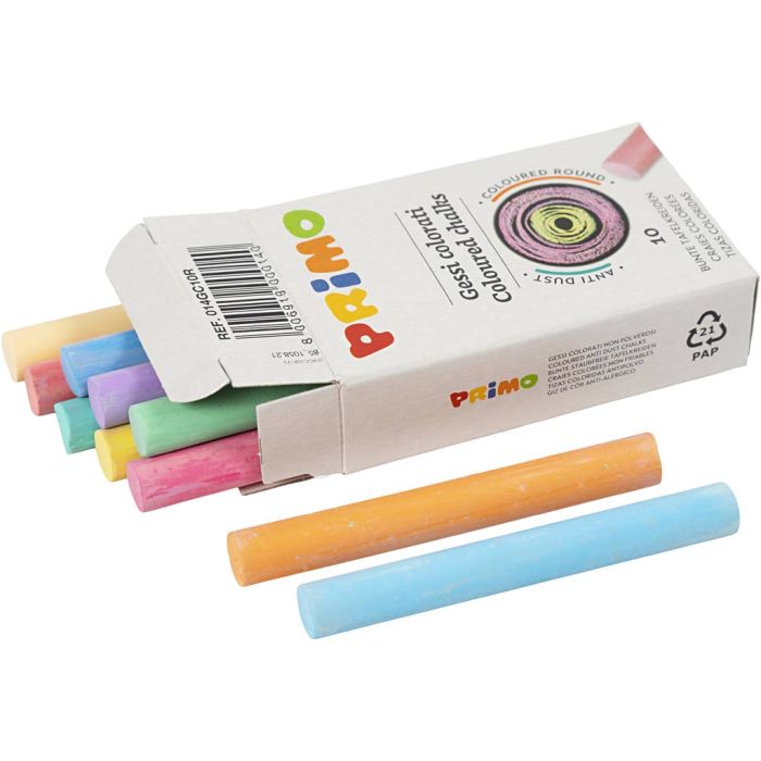 Tavelkritor, L: 8 cm, Dia. 10 mm, 10x10 st./ 1 förp.