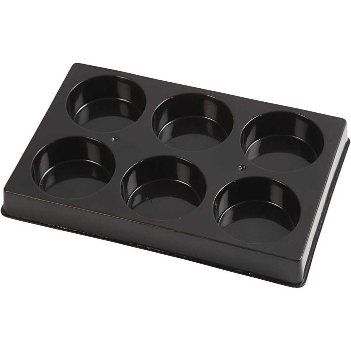 Palett till vattenfärg, Dia. 44 mm, stl. 11x16 cm, svart, 1 st.