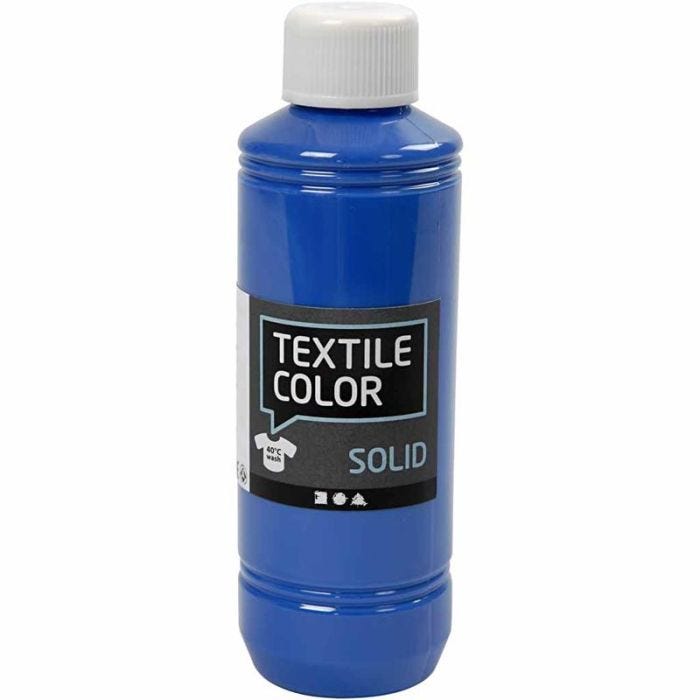 Solid textilfärg, täckande, briljantblå, 250 ml/ 1 flaska