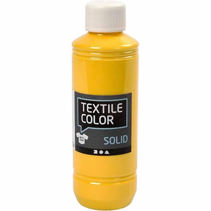 Solid textilfärg, täckande, gul, 250 ml/ 1 flaska