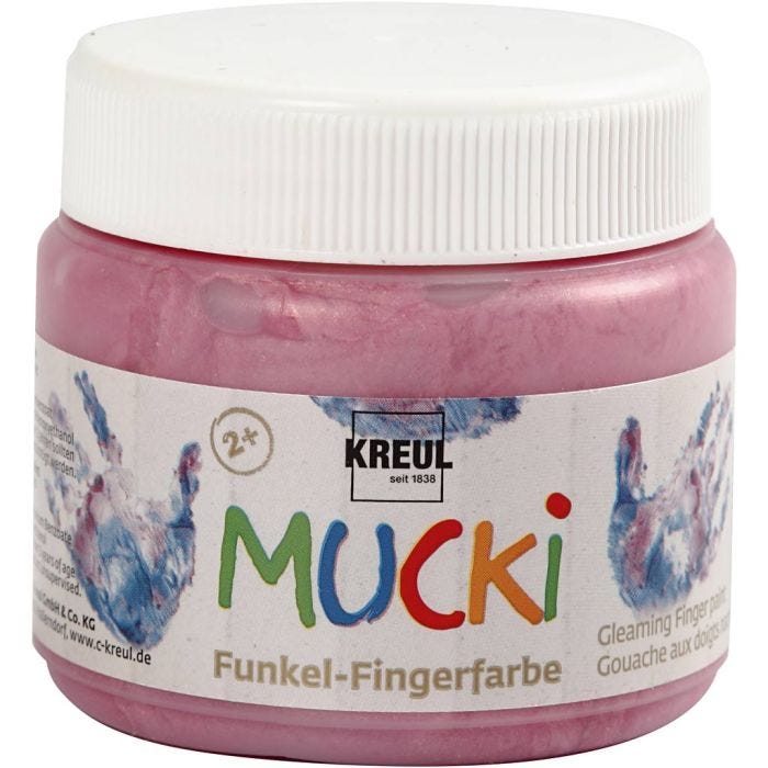 Mucki Fingerfärg, metallicrosa, 150ml/ 1 burk
