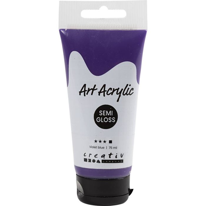 Akrylfärg, halvblank, täckande, violet blue, 75 ml/ 1 flaska