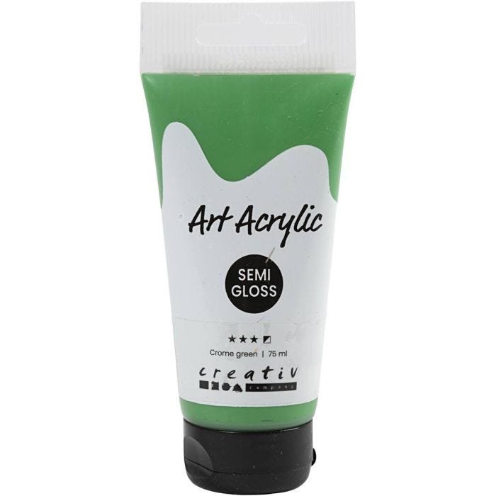 Akrylfärg, halvblank, semi opaque, crome green, 75 ml/ 1 flaska