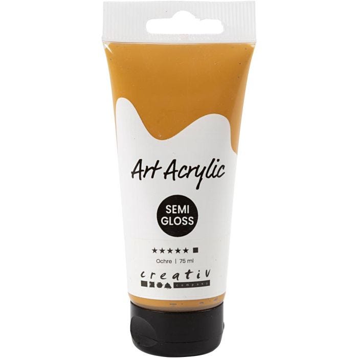 Akrylfärg, halvblank, täckande, ockra, 75 ml/ 1 flaska