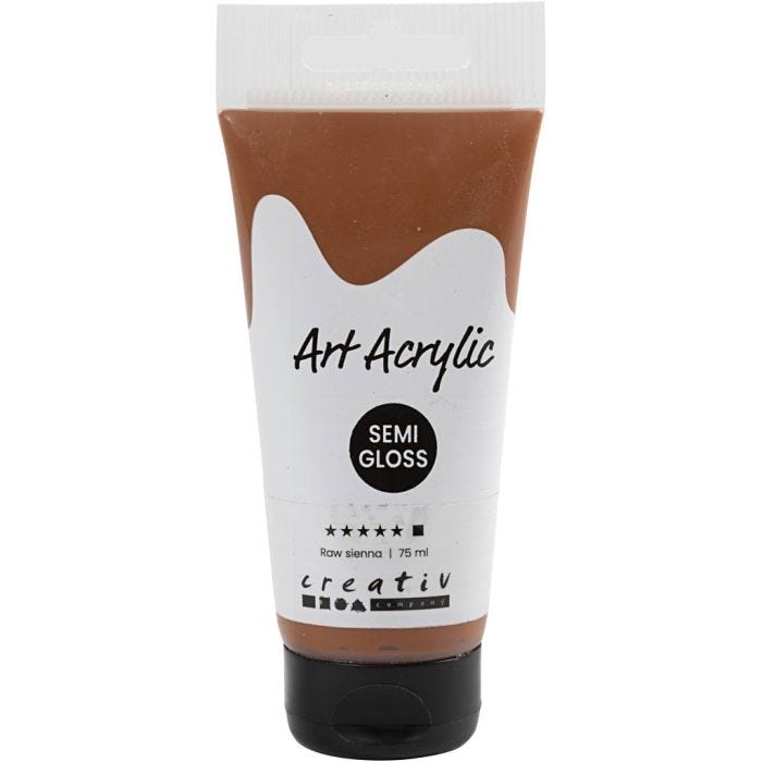 Akrylfärg, halvblank, täckande, raw sienna, 75 ml/ 1 flaska