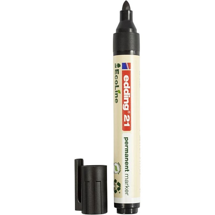 Edding EcoLine märkpen, nr. 21, spets 1,5-3 mm, svart, 1 st.