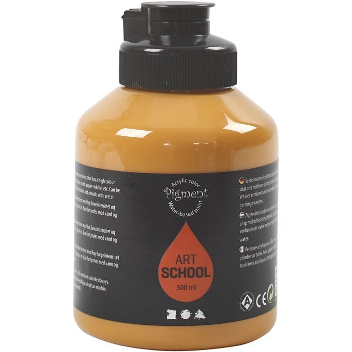 Akrylfärg, halvblank, täckande, ockra, 500 ml/ 1 flaska