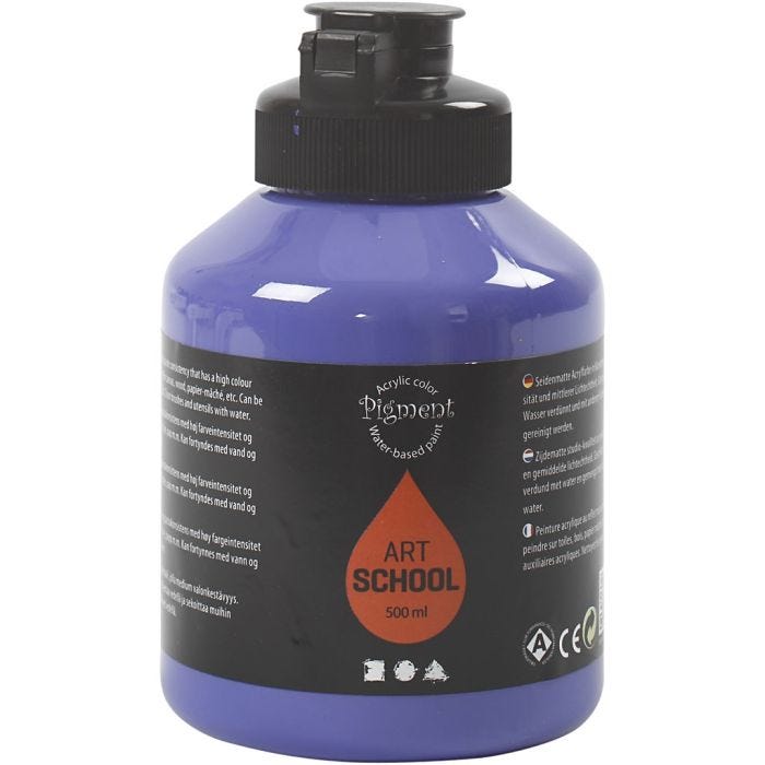 Akrylfärg, halvblank, semi transparent, violet blue, 500 ml/ 1 flaska