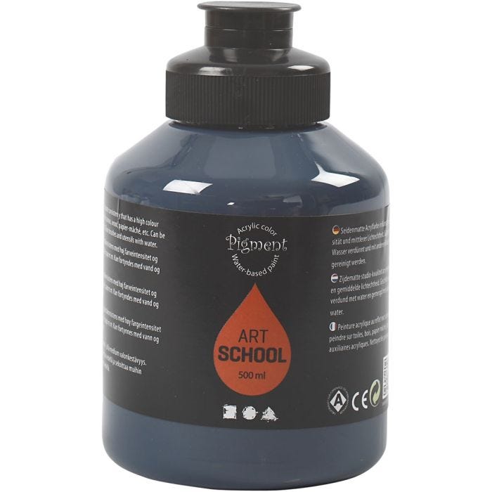 Akrylfärg, halvblank, täckande, indigo, 500 ml/ 1 flaska