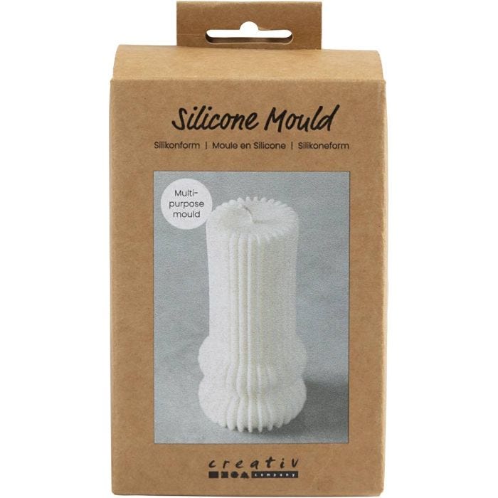 Silikonform, Räfflad cylinder med bågar, H: 12,5 cm, Dia. 6 cm, 1 st./ 1 förp.