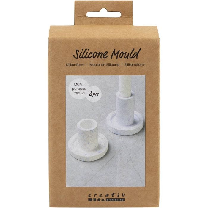 Silikonform, Ljusstakar, H: 6,5+7,5 cm, Dia. 7,3 cm, 2 st./ 1 förp.