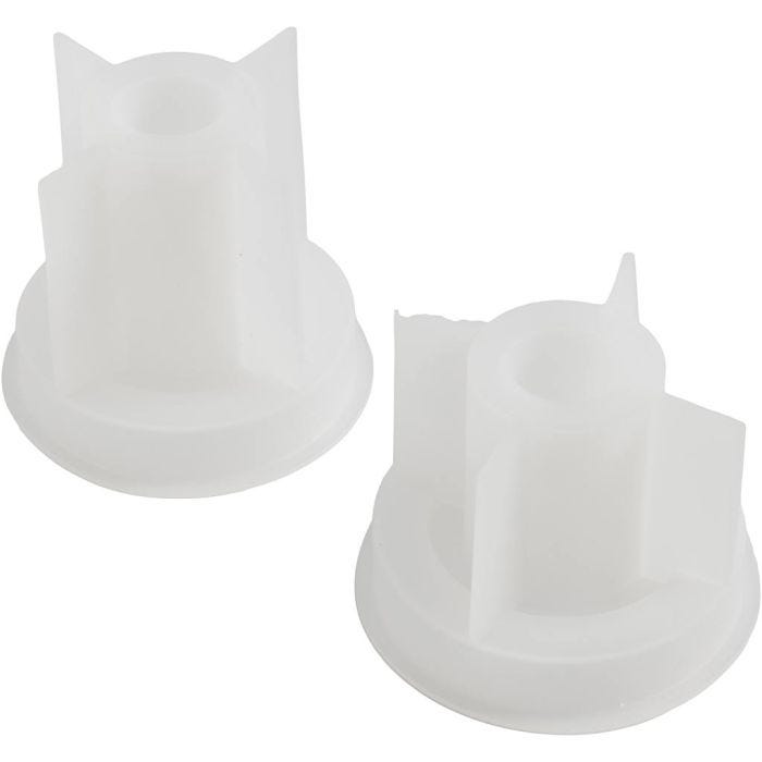 Silikonform, Ljusstake, H: 5,8+7,5 cm, Dia. 7,5 cm, B: 2-2,5 cm, matt transparenta, 2 st./ 1 förp.