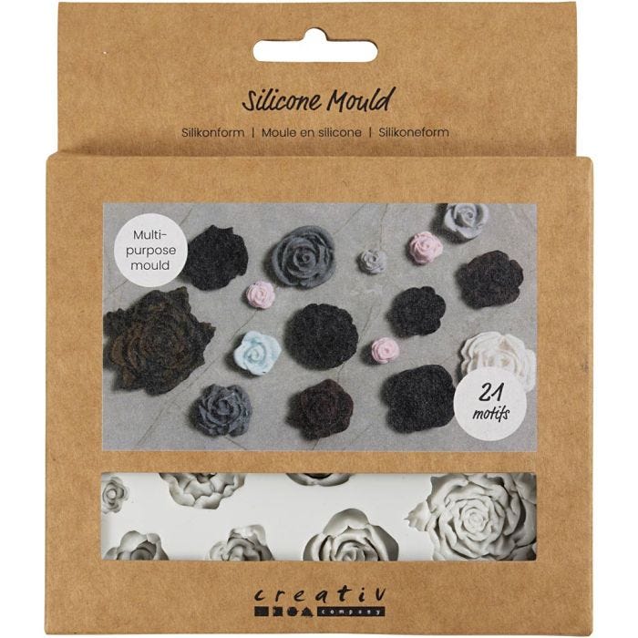 Silikonform, Rosor, H: 0,5-1 cm, L: 0,8-4 cm, 1 st.