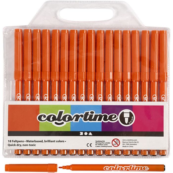 Colortime-pennor, spets 2 mm, orange