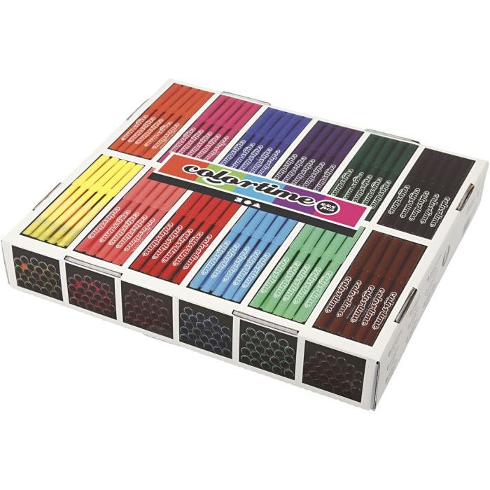 Colortime-pennor, spets 2 mm, mixade färger