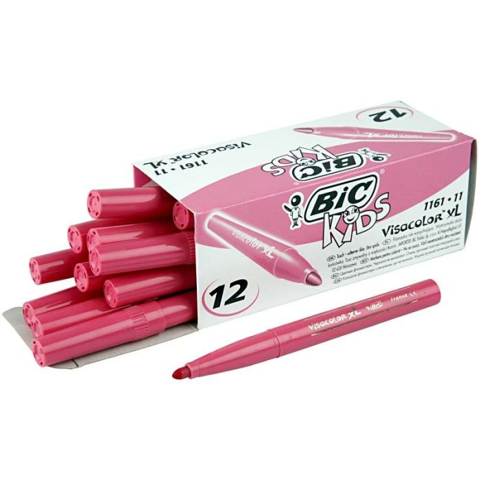 BIC Visa Color Tusch, spets 3 mm, rosa, 12 st./ 1 förp.