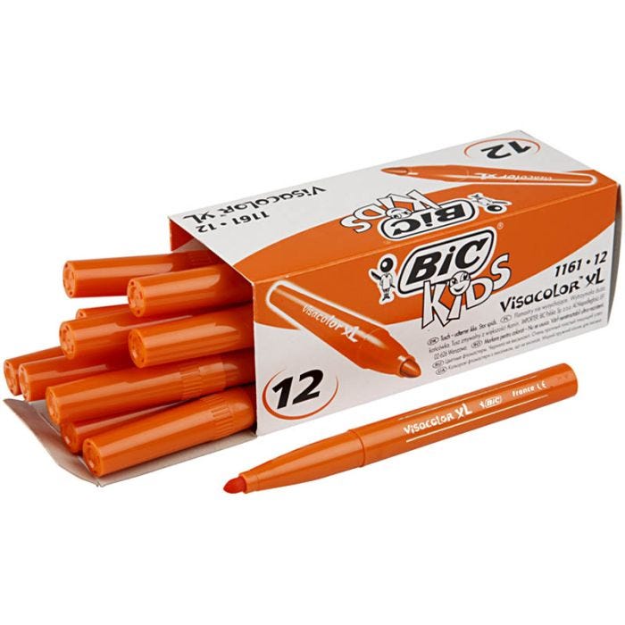 BIC Visa Color Tusch, spets 3 mm, mellanorange, 12 st./ 1 förp.