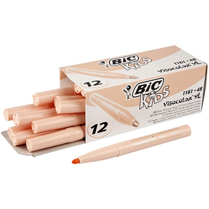 BIC Visa Color Tusch, spets 3 mm, ivory, 12 st./ 1 förp.