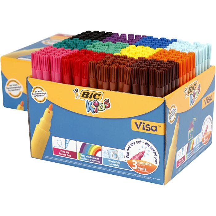 BIC Visa Fin Tusch, spets 1,6 mm, mixade färger, 12x24st./ 1 förp.
