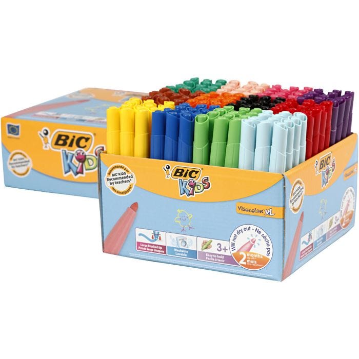 BIC Visa Color Tusch, spets 3 mm, mixade färger, 12 st./ 1 förp.