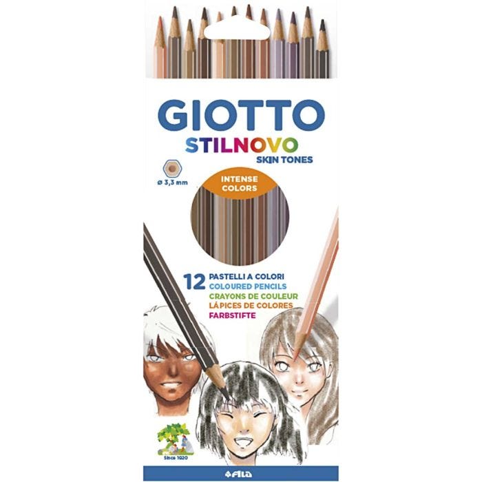 GIOTTO Stilnovo färgblyerts, Dia. 6,8 mm, spets 3,3 mm, hudfärger, 12 st./ 1 förp.